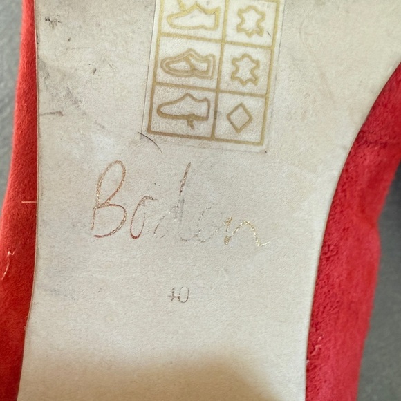 Boden Red Square Toe Suade Slide On Loafers - Picture 5 of 6